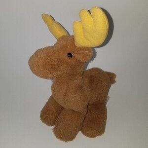 Manhattan Toy Co Brown Moose Reindeer Plush 11" Stuffed Animal Toy Brown Yellow